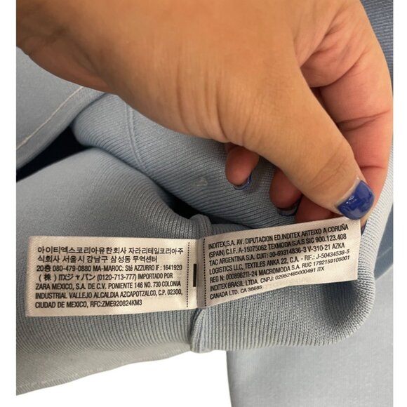 Zara Womens Blazer Jacket Size M Blue Trim Knit Sweater cardigan 4192/051 NWT - Picture 10 of 16